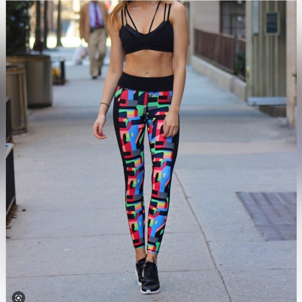 Sweaty Betty Womens Santa Marta Geomentric Run Tight Sz XS Athletic Leggings